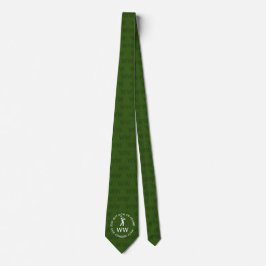 Aangepast groen GOLF-monogram Stropdas