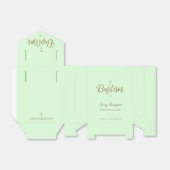 Aangepast groen gouden kruis Baptisme Dank je Bedankdoosjes (Uitgevouwen)