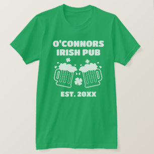 Aangepast groen Iers Pub-shirt voor St Patrick's D T-shirt