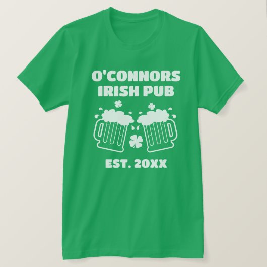 Aangepast groen Iers Pub-shirt voor St Patrick's D T-shirt (Design voorkant)