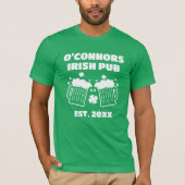 Aangepast groen Iers Pub-shirt voor St Patrick's D T-shirt (Voorkant)