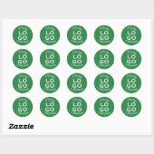Aangepast groen logo vrolijk kerstfeest  ronde sticker (Vel)