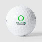Aangepast groen 'O'-monogram Golfballen (Voorkant)