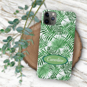 Aangepast groen palm laat tropisch zomerpatroon vo Case-Mate iPhone case
