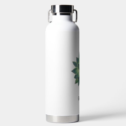 Aangepast groen Plant Afbeelding en bewerkbare tek Waterfles (Voorkant)