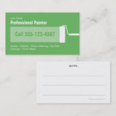 Aangepast groen professioneel zelfschilderend visitekaartje (Voorkant / Achterkant)