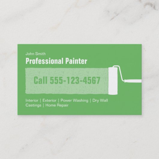 Aangepast groen professioneel zelfschilderend visitekaartje (Voorkant)