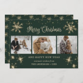 Aangepast groen reservekopiekfotocollage feestdagenkaart (Voorkant / Achterkant)