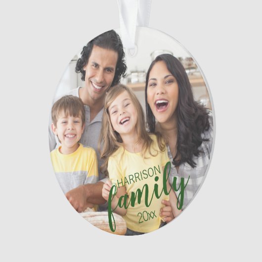 Aangepast groen script 2 foto-toetsenbord ornament (voorkant)