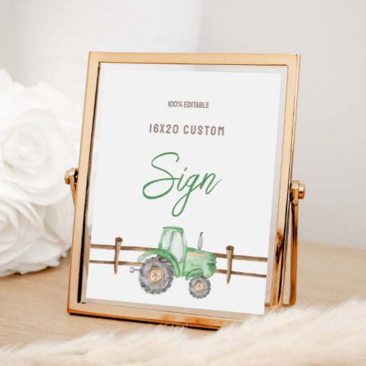 Aangepast groen tractorteken poster