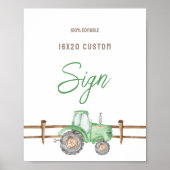 Aangepast groen tractorteken poster (Voorkant)