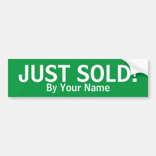 Aangepast groen, verkocht ticker bumpersticker (Voorkant)