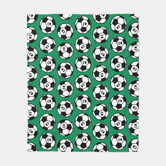 Aangepast groen Voetbal Fleece Deken (Voorkant)