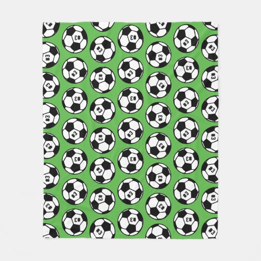 Aangepast groen Voetbal patroon Fleece Deken (Voorkant)