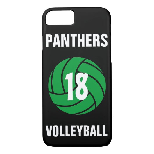Aangepast groen volleybalnummer en telefoontas voo Case-Mate iPhone case (Achterkant)