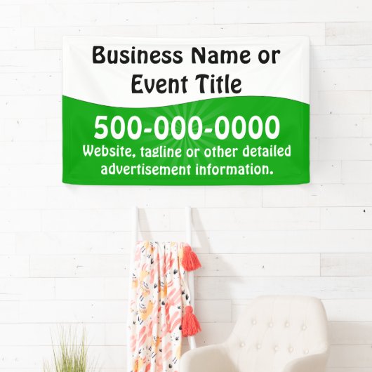 Aangepast groen wit bedrijf Adverteren Spandoek (Insitu)