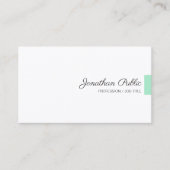 Aangepast, groen wit, modern handgeschreven script visitekaartje (Voorkant)