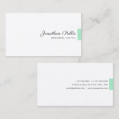 Aangepast, groen wit, modern handgeschreven script visitekaartje (Voorkant / Achterkant)