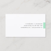 Aangepast, groen wit, modern handgeschreven script visitekaartje (Achterkant)