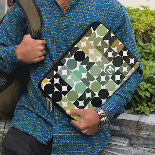 Aangepast groen zwart-bruin patroon voor oraal geb laptop sleeve