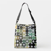 Aangepast groen zwart-wit backroart patroon crossbody tas (Achterkant)