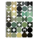 Aangepast groen zwart-wit backroart patroon notitieboek (Voorkant)