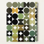 Aangepast groen zwart-wit backroart patroon planner (Achterkant)