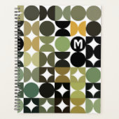 Aangepast groen zwart-wit backroart patroon planner (Voorkant)