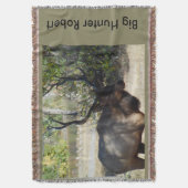 Aangepast groot Bull Elk Throw Blanket Home Decor Deken (Voorkant Verticaal)