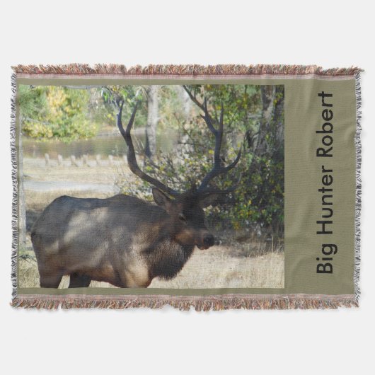 Aangepast groot Bull Elk Throw Blanket Home Decor Deken (Voorkant)