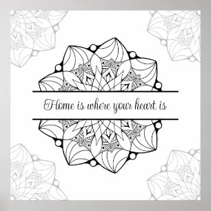 Aangepast groot mandala Poster voor volwassen kleu