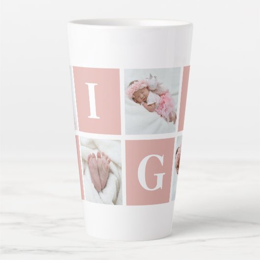 Aangepast grootmoeder Gigi 4 Foto Collage Latte Mok (Voorkant)