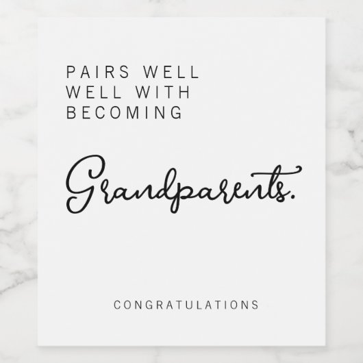 Aangepast grootoudercadeau wijn etiket (Enkel label)