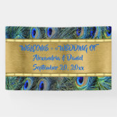 Aangepast groots goud- en peacockfeeder, Welkom, e Spandoek (Horizontaal)