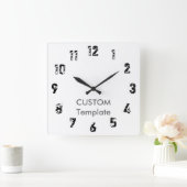 Aangepast grote 10,75-inch Square wandklok op maat (Huis)