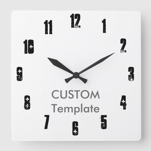 Aangepast grote 10,75-inch vierkante wandklok AMBU (Voorkant)