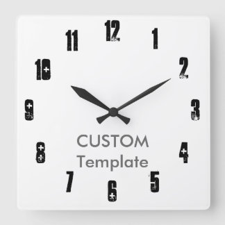 Aangepast grote 10,75-inch vierkante wandklok AMBU