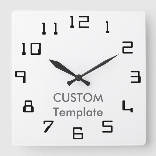 Aangepast grote 10,75-inch vierkante wandklok in O (Voorkant)