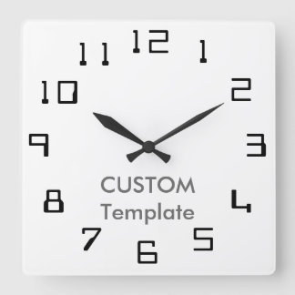 Aangepast grote 10,75-inch vierkante wandklok in O