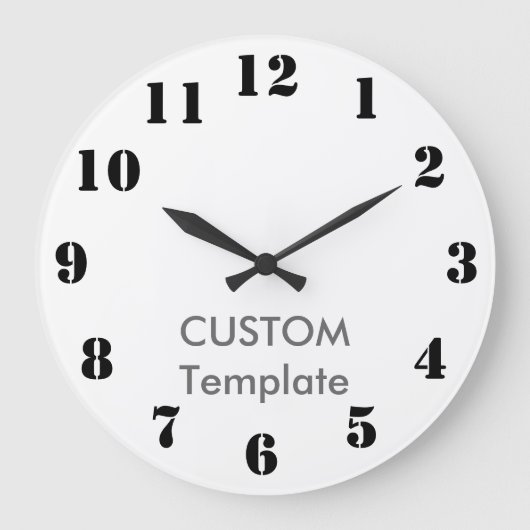 Aangepast grote 10,75-inch Wandklokken STENCIL-let (Voorkant)