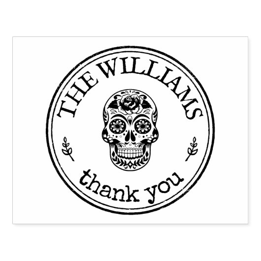 Aangepast grote persoonlijke halloween Sugar Skull Rubberstempel (Afrduk)