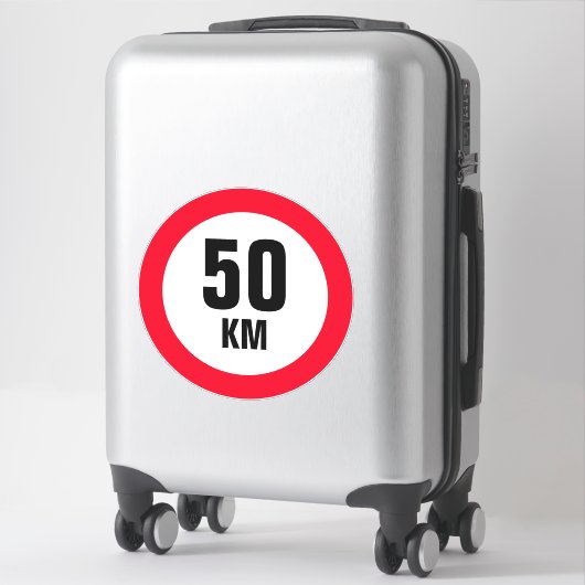 Aangepast grote snelheidslimiet van maximaal 50 km sticker (Koffer)