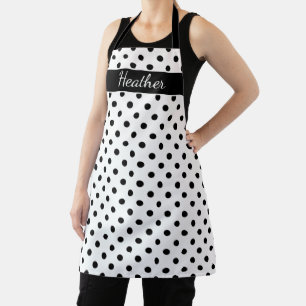 Aangepast grote zwart & witte polkadots patroon ke schort
