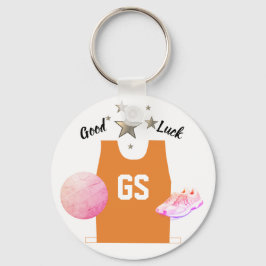 Aangepast GS Goal Shooter Netball Good Luck Keying Sleutelhanger