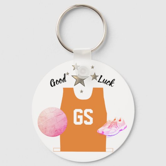 Aangepast GS Goal Shooter Netball Good Luck Keying Sleutelhanger (Voorkant)