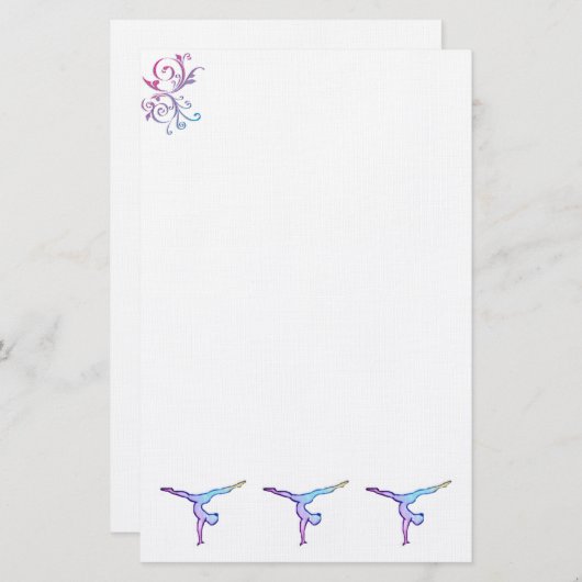 aangepast gymnast-briefpapier briefpapier (Voorkant / Achterkant)