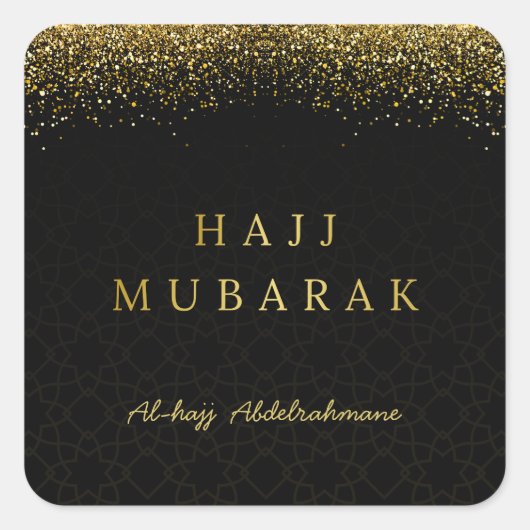 Aangepast Hajj Mubarak-ontwerp Vierkante Sticker (Voorkant)