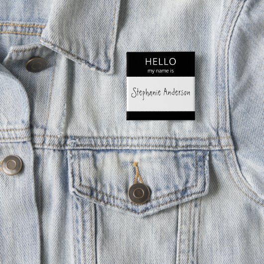 Aangepast HALLO mijn naam is badge Vierkante Button 5,1 Cm (In situ)