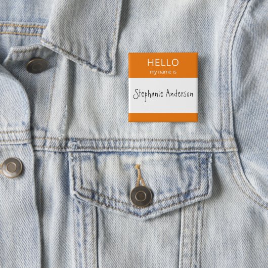 Aangepast HALLO mijn naam is badge Vierkante Button 5,1 Cm (In situ)