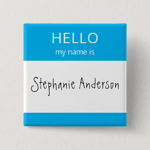 Aangepast HALLO mijn naam is badge Vierkante Button 5,1 Cm